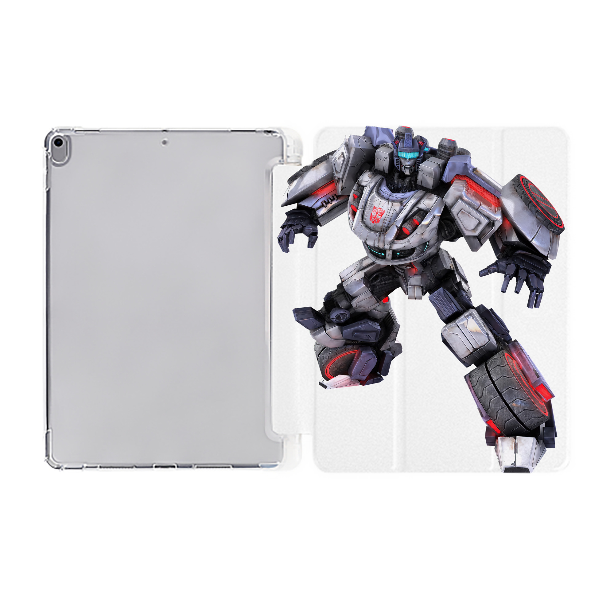 （画像用） Transformers トランスフォーマー IPad ケース ペン収納付き 三つ折りスタンド PUレザー×シリコン 対応機種9.5/10.5/10.9インチ
